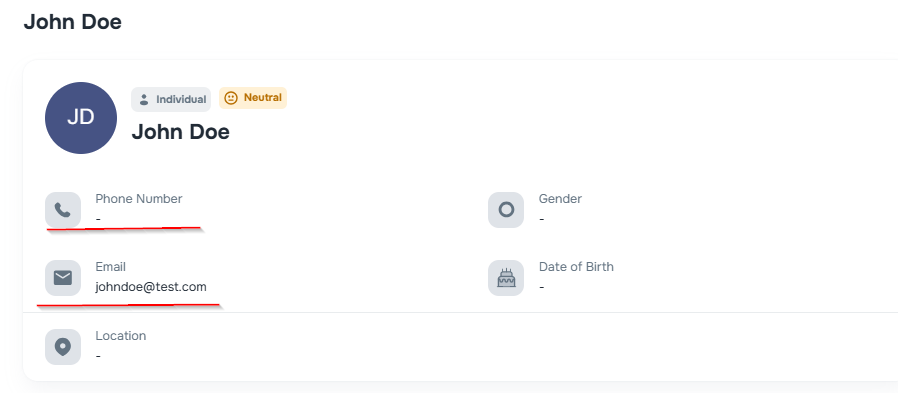 Client creation with phone or email only validation