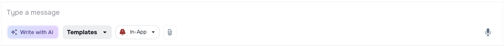 Message template applied in chat conversation