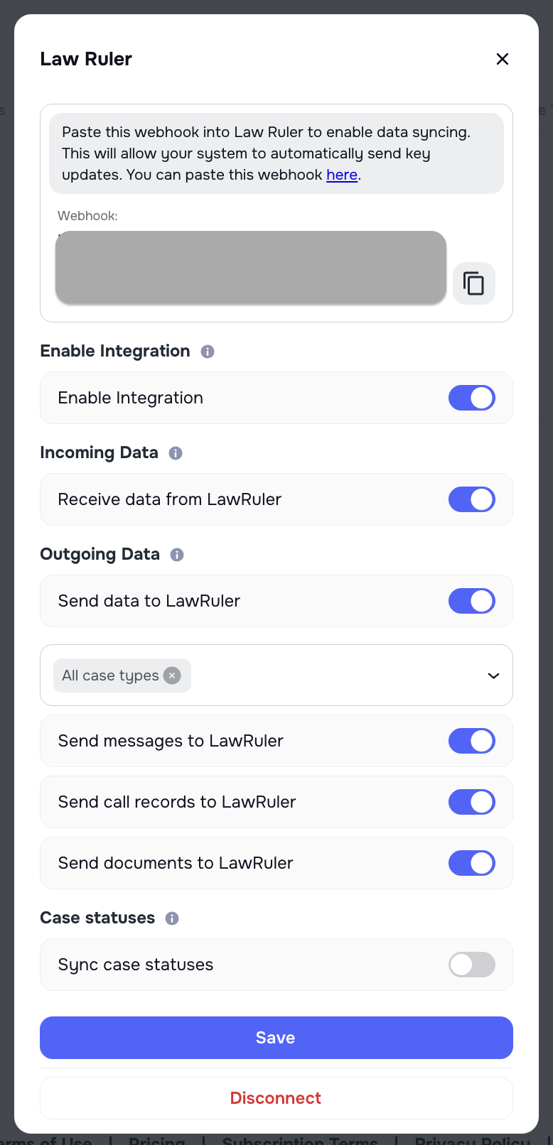 Law Ruler integration tooltips explaining toggles and data flow