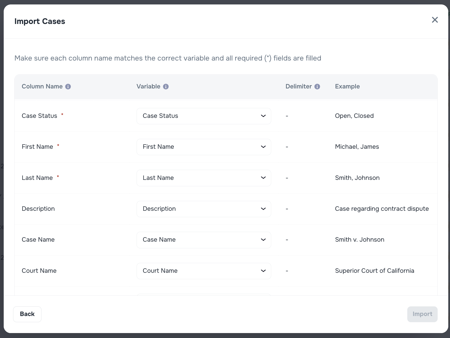 AI-powered import column matching for spreadsheets