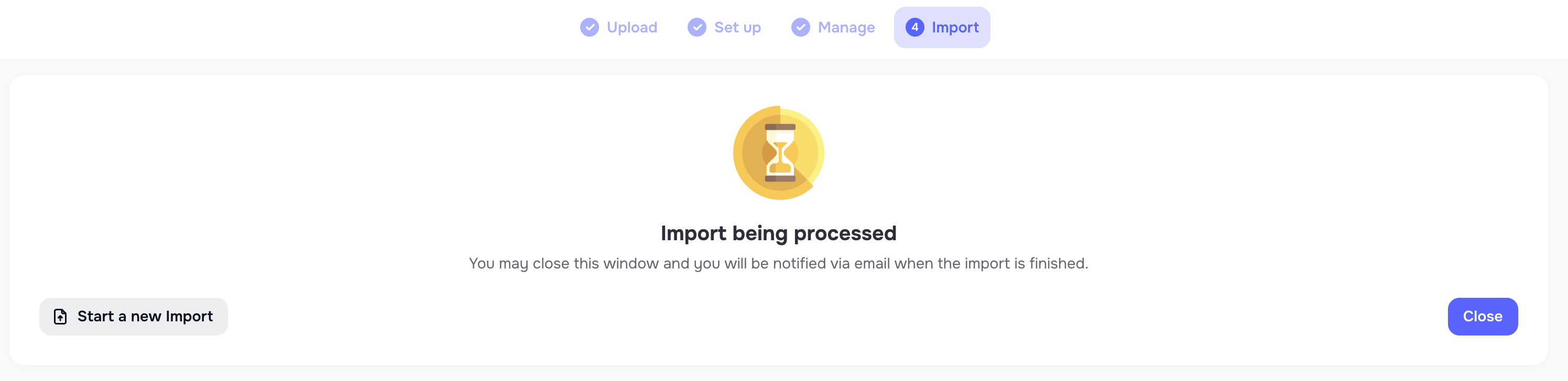 Importer import summary