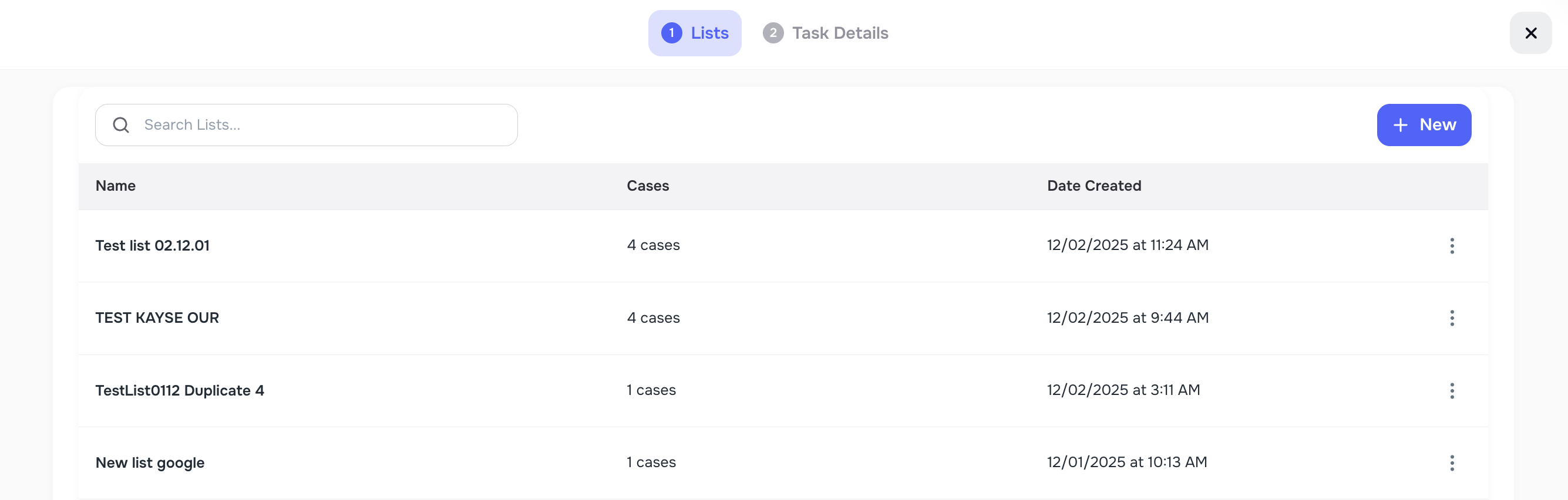 Bulk assign standalone tasks to multiple cases