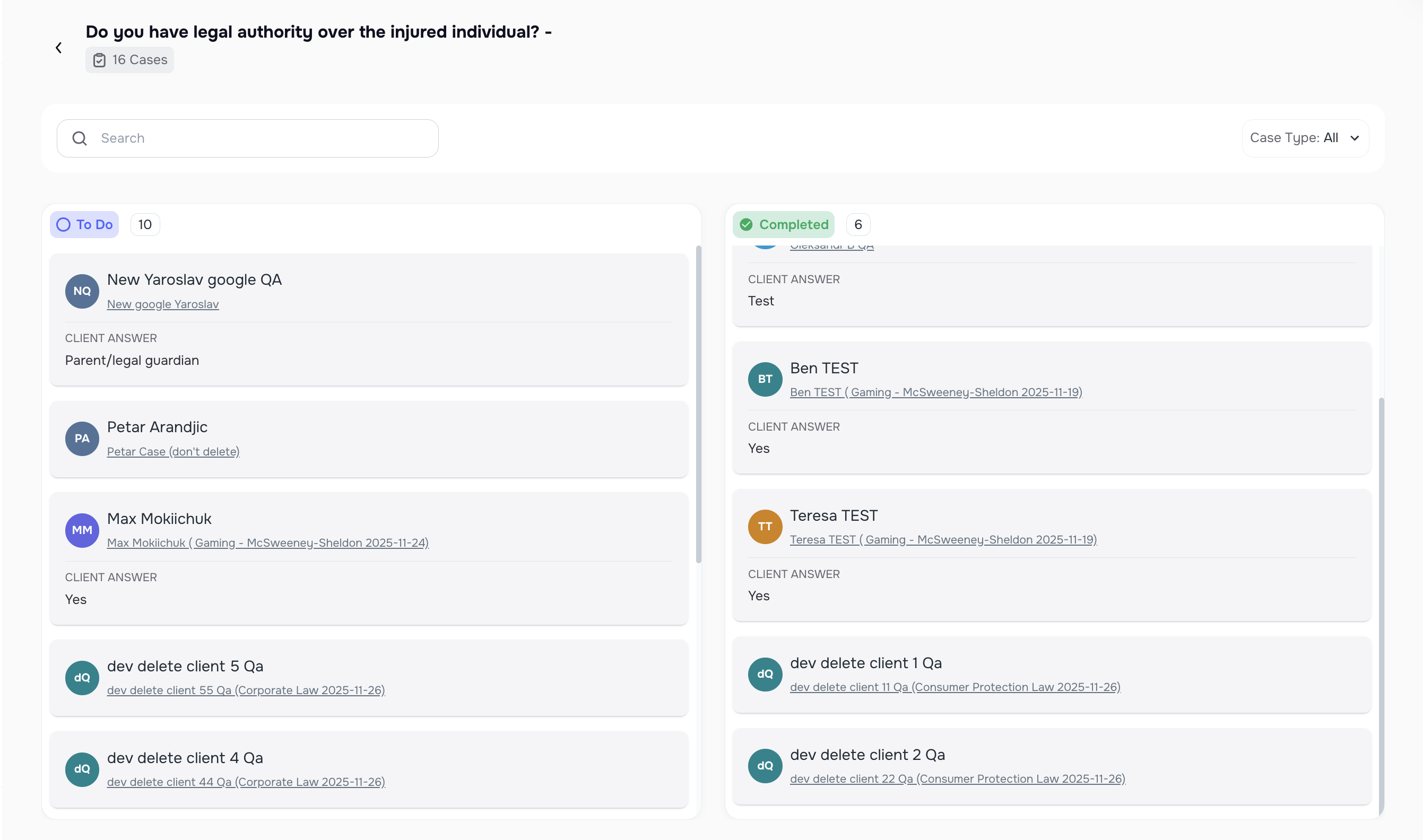 Kanban board with To-Do and Completed columns for task management