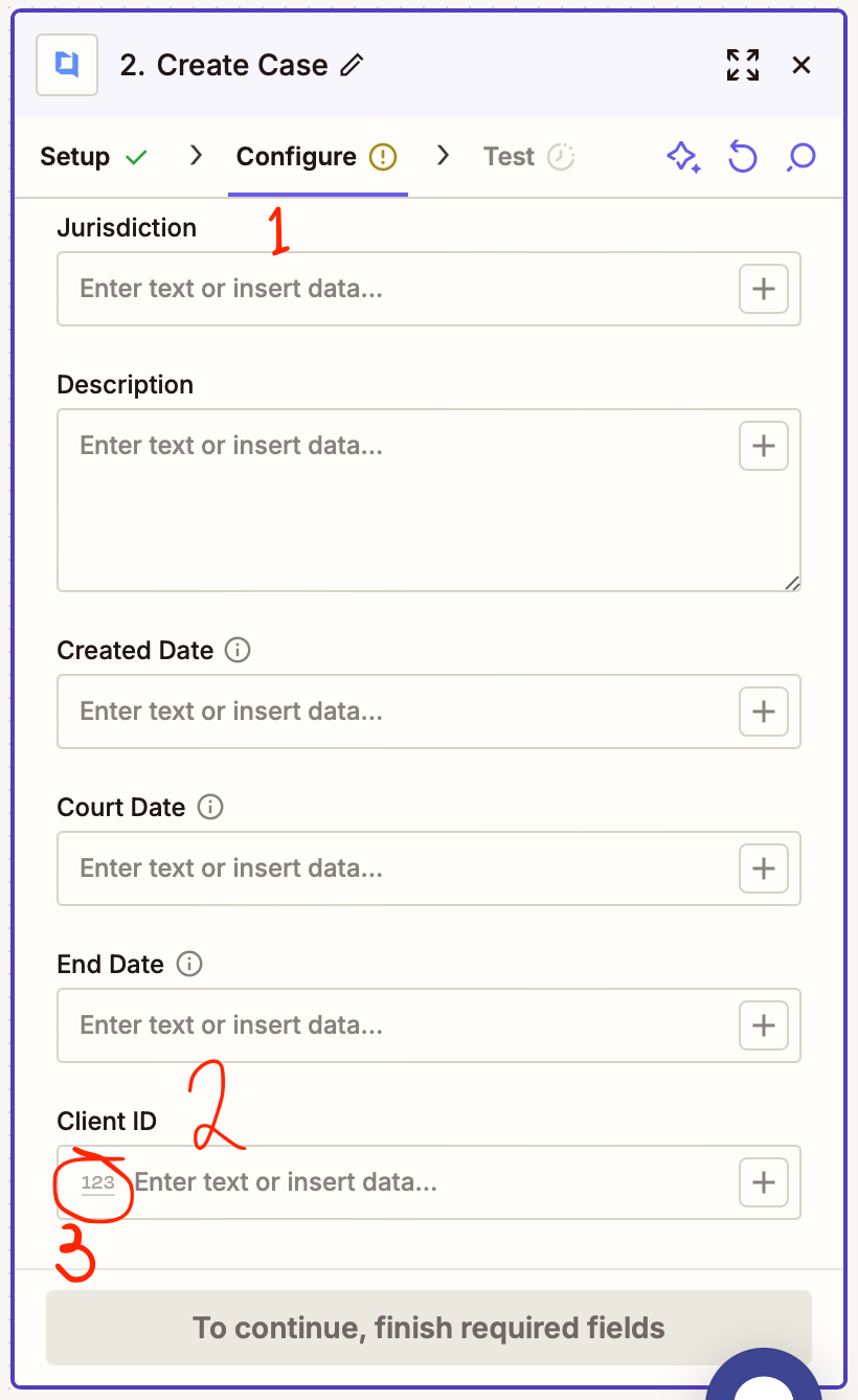 Action generic text, number, date fields with manual or dynamic mapping